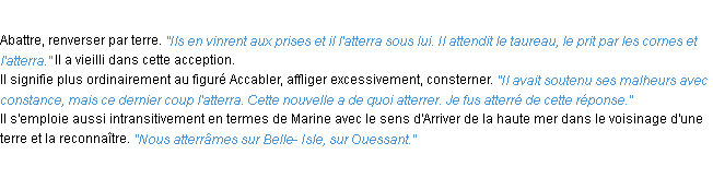 Définition atterrer ACAD 1932