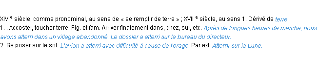 Définition atterrir ACAD 1986