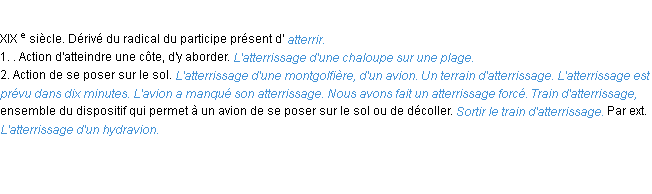 Définition atterrissage ACAD 1986