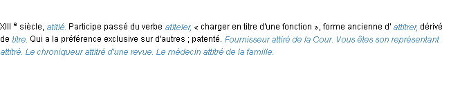 Définition attitré ACAD 1986