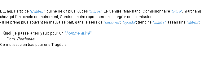 Définition attitré JF.Feraud