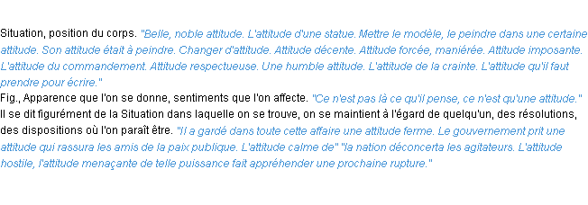 Définition attitude ACAD 1932