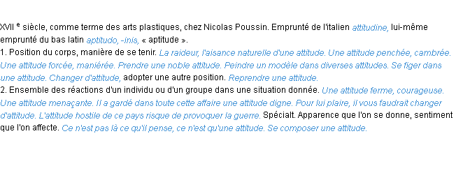 Définition attitude ACAD 1986