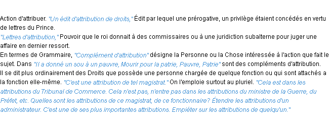 Définition attribution ACAD 1932