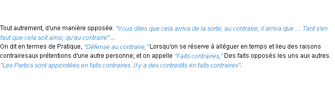 Définition au contraire ACAD 1798