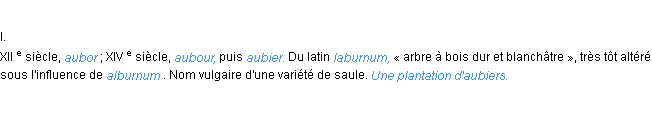 Définition aubier ACAD 1986