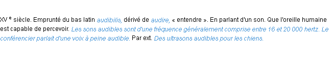 Définition audible ACAD 1986