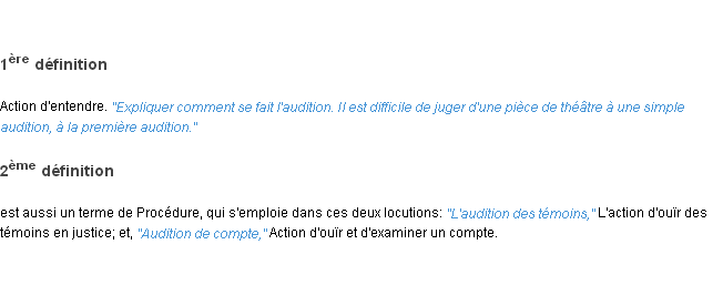 Définition audition ACAD 1835