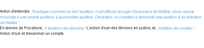 Définition audition ACAD 1932