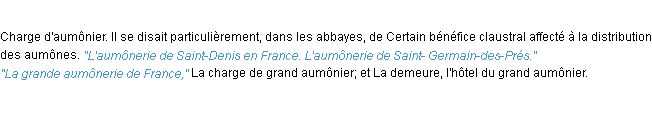 Définition aumônerie ACAD 1932
