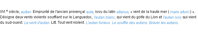 Définition autan ACAD 1986