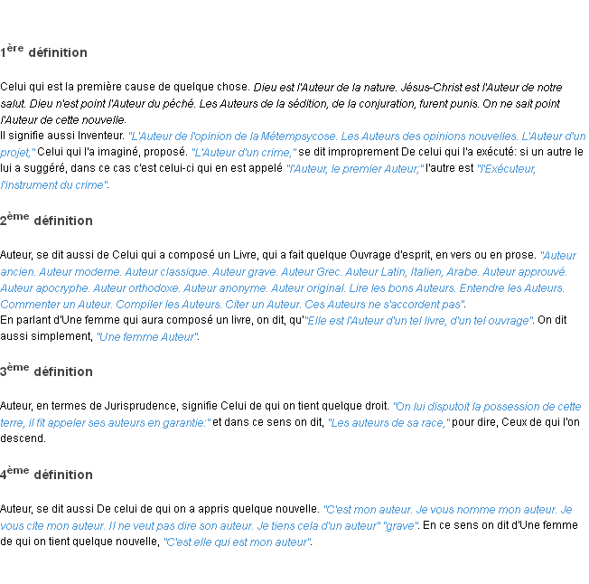 Définition auteur ACAD 1798