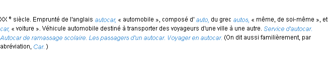 Définition autocar ACAD 1986