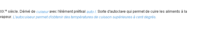 Définition autocuiseur ACAD 1986