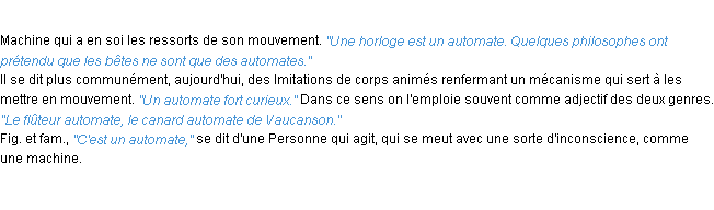 Définition automate ACAD 1932