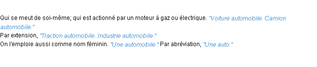 Définition automobile ACAD 1932