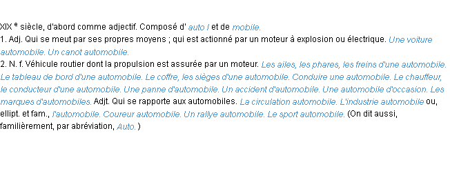 Définition automobile ACAD 1986