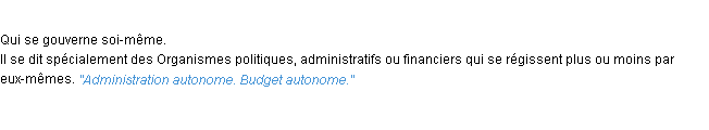 Définition autonome ACAD 1932