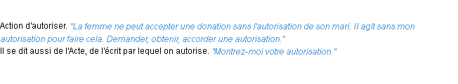 Définition autorisation ACAD 1932