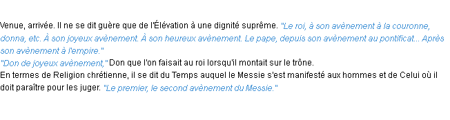 Définition avènement ACAD 1932