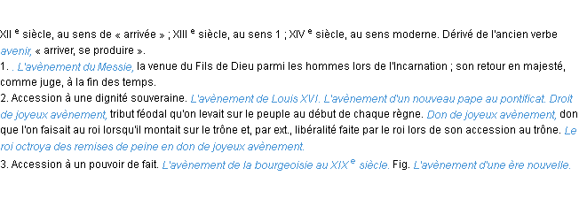 Définition avènement ACAD 1986