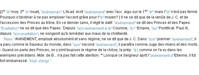 Définition avènement JF.Feraud