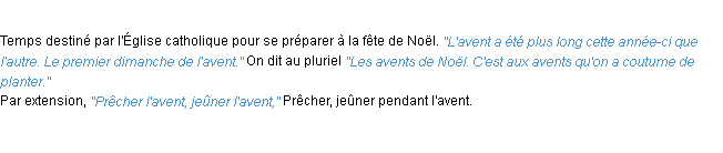 Définition avent ACAD 1932