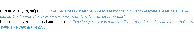 Définition avilir ACAD 1932