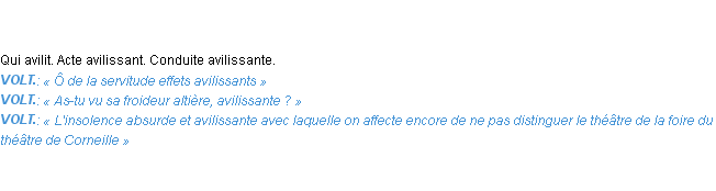 Définition avilissant Emile Littré