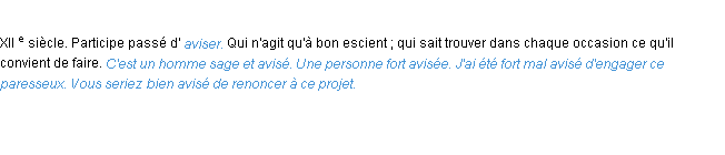 Définition avisé ACAD 1986
