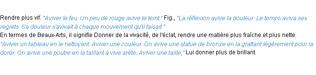 Définition aviver ACAD 1932