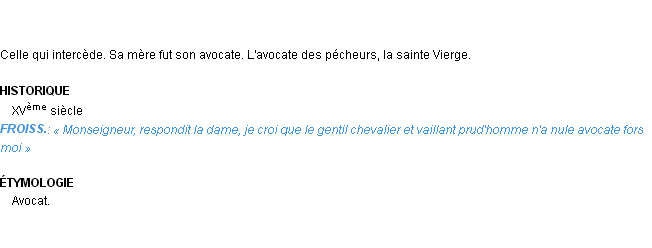 Définition avocate Emile Littré