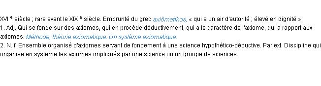 Définition axiomatique ACAD 1986