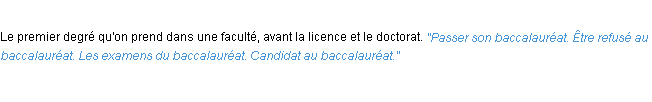 Définition baccalauréat ACAD 1932