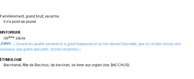 Définition bacchanal Emile Littré