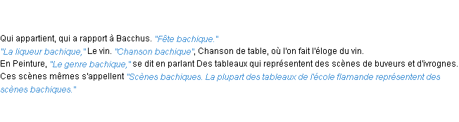 Définition bachique ACAD 1835