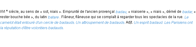 Définition badaud ACAD 1986