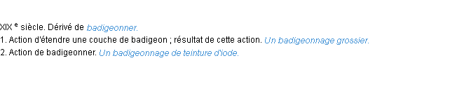 Définition badigeonnage ACAD 1986