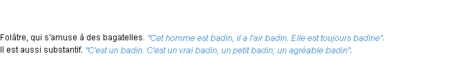 Définition badin ACAD 1798