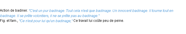 Définition badinage ACAD 1932