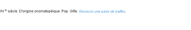 Définition baffe ACAD 1986