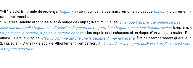 Définition bagarre ACAD 1986