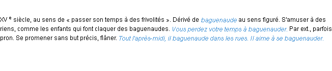 Définition baguenauder ACAD 1986