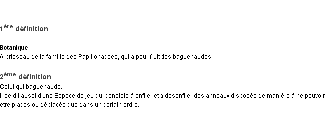 Définition baguenaudier ACAD 1932