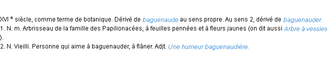 Définition baguenaudier ACAD 1986