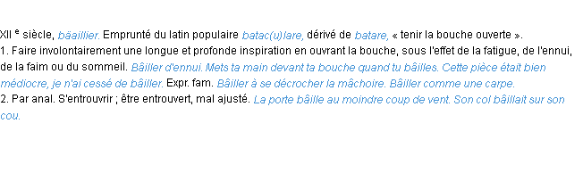 Définition bailler ACAD 1986