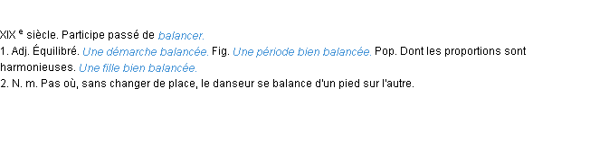 Définition balance ACAD 1986