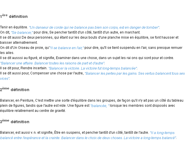Définition balancer ACAD 1798
