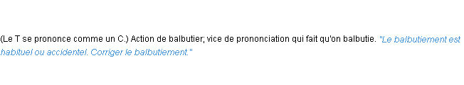Définition balbutiement ACAD 1835