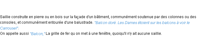 Définition balcon ACAD 1798